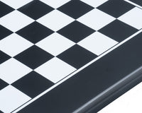 Close-up of a 19.7 Inch Black and White Inlaid Chess Board by Italfama.