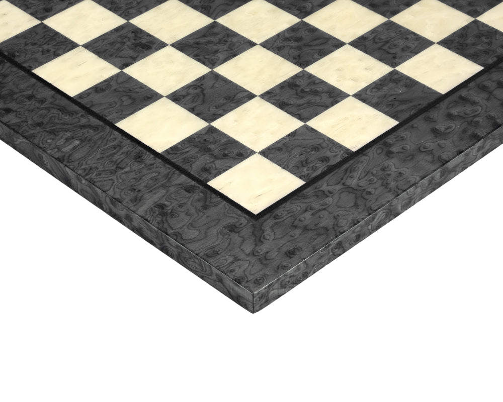 43cm Dark Grey Erable and Elm Wood Luxury Chessboard