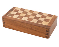 Deluxe Hardwood Folding Travel 19cm Magnetic Chess Set