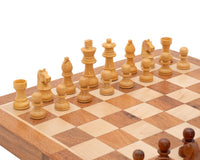 Deluxe Hardwood Folding Travel 30cm Magnetic Chess Set