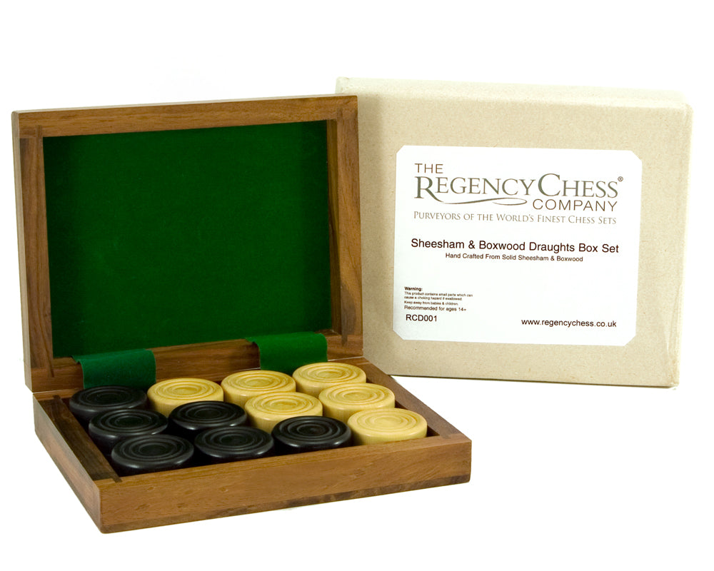 Sheesham and Boxwood Draughts Box