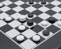 Italian Black & White Lacquered Wooden Checkers