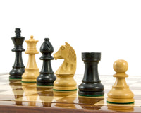 Down Head Knight Ebonised Staunton Chess Pieces - 8.3cm