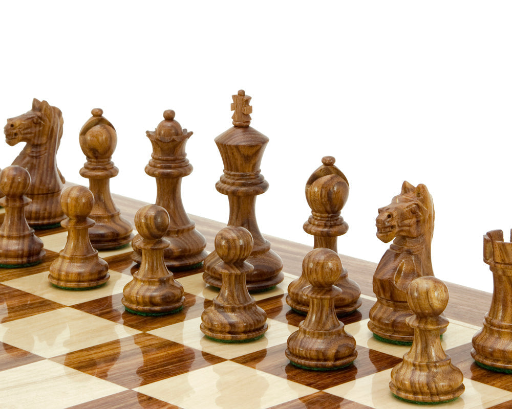 Fierce Knight SO Staunton Chessmen 7.6cm Including Dark Wood Case