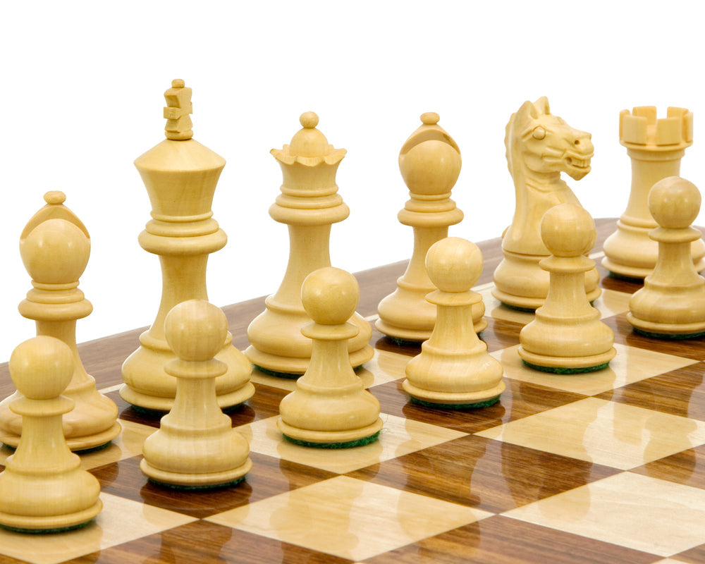 Fierce Knight SO Staunton Chessmen 7.6cm Including Dark Wood Case