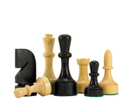 Contemporary Series Ebonised Chess Pieces 3.75 Inches in boxwood with ebonised finish, perfect for 18-inch board.