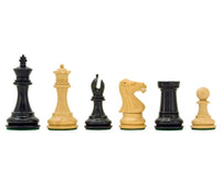 Windsor Series Ebony Staunton Chess Pieces 3 Inches in Classic Staunton Design with Detailed Knight and Bishop
