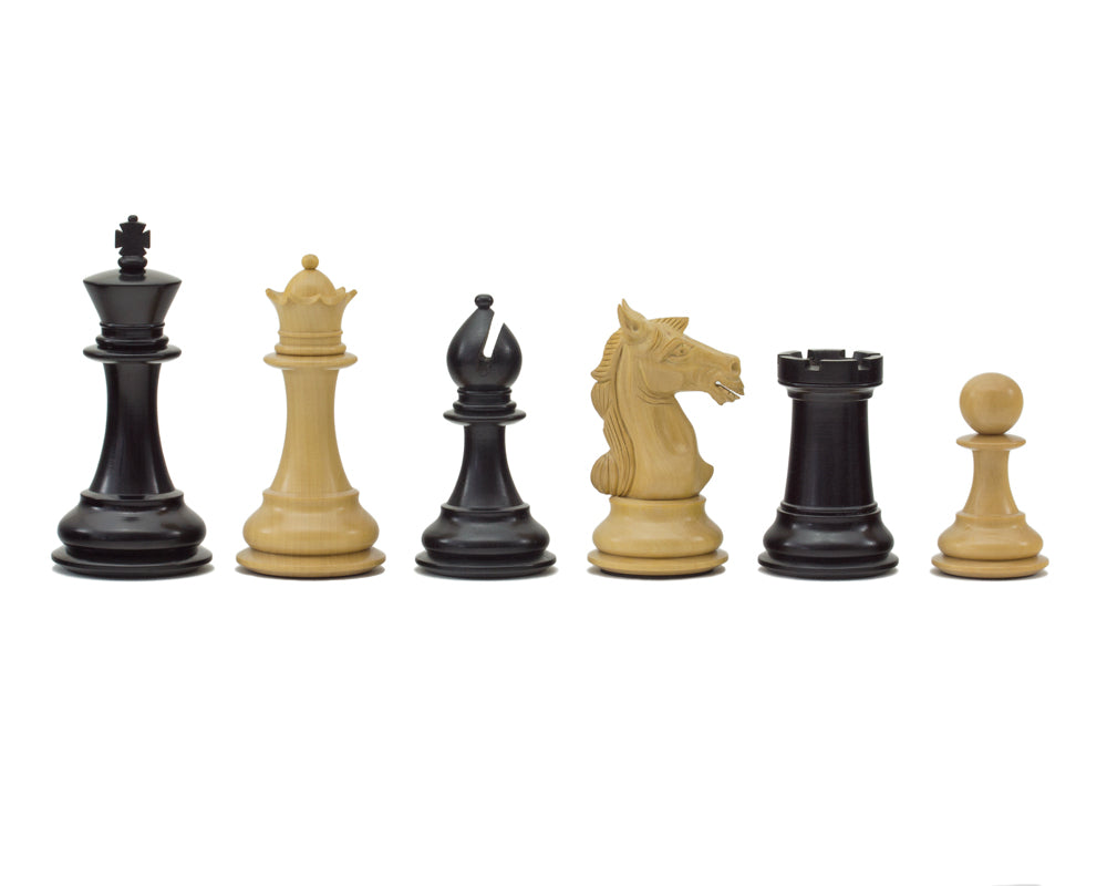 Columbus Series Ebony Chess Pieces - 10.2cm