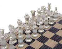 San Severeo 24 Carat Gold and 990 Silver Plated Chess Pieces on Chessboard