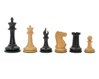 JJ Cooke Ebonised Chess Pieces - 8.9cm