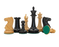JJ Cooke Ebonised Chess Pieces - 8.9cm
