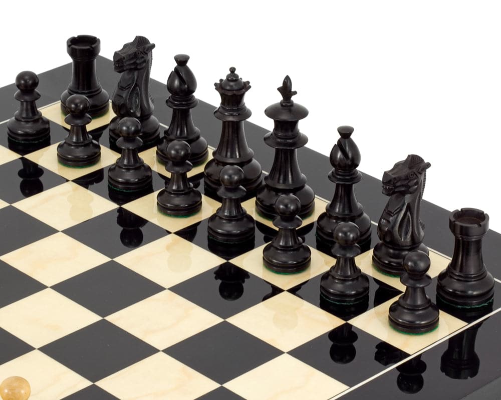 Black Flower Chess Set (Hover Image)