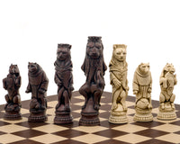 The Berkeley Chess Reynard the Fox Russet and Palisander Grand Chess Set