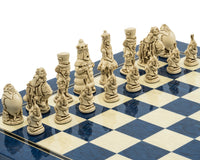 The Berkeley Chess Alice in Wonderland Cardinal Blue Chess Set