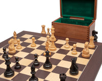 Competition Black and Wenge Staunton Chess Set with Case