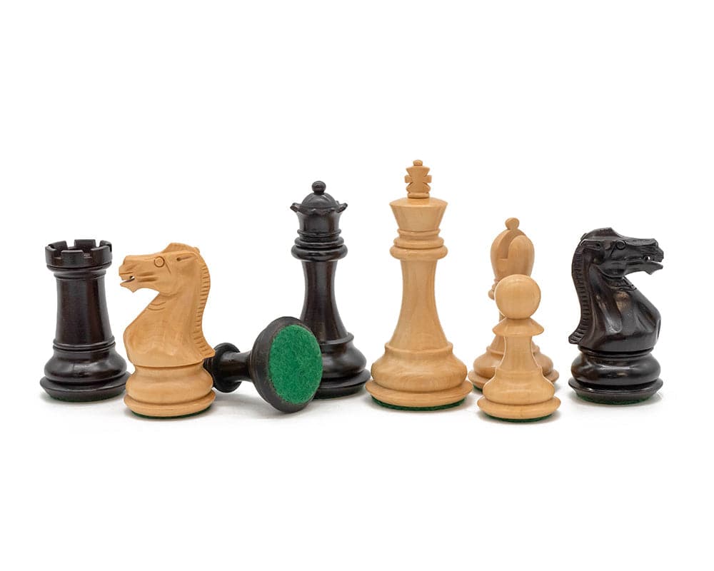 Luxury Staunton Competition Chess Set pieces including rooks, knights, bishops, king, queen, and pawns on a white background