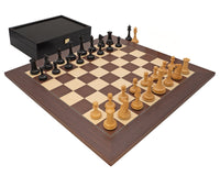 The Harrwitz Black and Mongoy Chess Set with Case